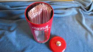 New Coca Cola Tin Straw Holder Metal Gift Coke Coca Cola Casual Dining 
