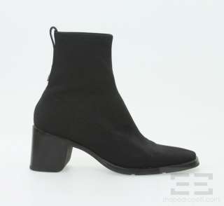 Gucci Black Nylon Low Heel Ankle Boots Size 8  
