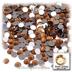  144pc Rhinestones Round 5mm   21ss flatback Beer Brown 