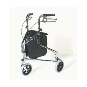  Rollator Tri Wheeled with Cable Brakes Chrome Health 