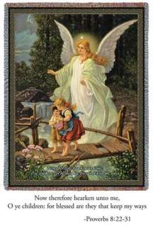 Schutzengels Guardian Angel Tapestry Throw Afghan NEW  