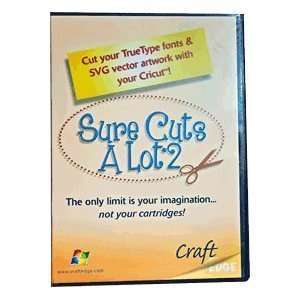   Sure Cuts A Lot 2(PC)works w/CRICUTS RARE  20,000+ font bonus disk