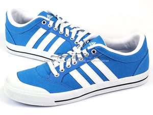 Adidas Brasic 3 Blue/White/Black Canvas 2012 Mens Tennis 3 Stripes 