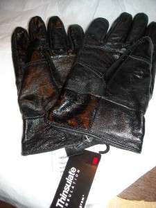 Mens Swany Thinsulate Leather Gloves,Black S/M or L/XL  