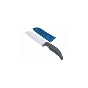 in Ceramic Santoku Knife, Ergonomic Soft Grip Handle, Non Stick Blade 
