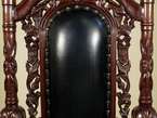   Mahogany Walnut Finish Leather Gothic Elephant Throne Arm Chair ch100w