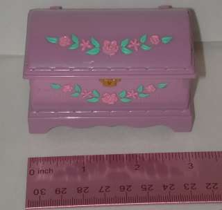 Fisher Price Dollhouse Purple w/ Roses Toy Box/ Chest  