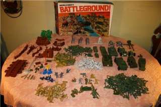   collection of world war II battleground toys marx toys over 200 men
