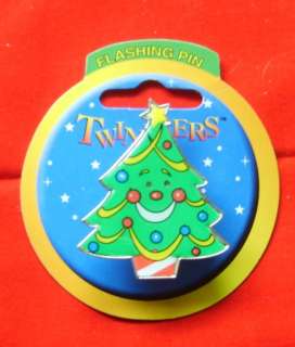 Metal Holiday flashing lighted Christmas Tree pin )  