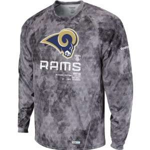 Reebok St. Louis Rams Sideline United Print Long Sleeve T Shirt 