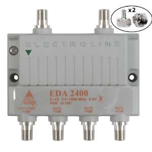  Electroline EDA 2400 4 Port Cable TV HDTV Signal Booster 