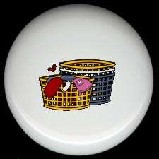 LAUNDRY Room CLOTHES BASKET Ceramic Drawer Knobs Pulls  
