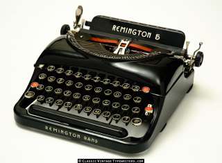 1936 Remington Rand Portable Typewriter Model 5 (Five) Streamline 