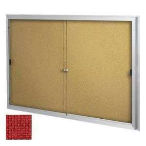  Deluxe Bulletin Board Cabinet With 2 Sliding Doors 34H X 