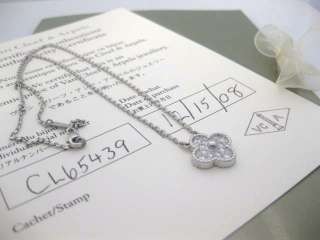 VAN CLEEF & ARPELS MAGIC ALHAMBRA 1 MOTIF DIAMOND NECKLACE CERTIFICATE 