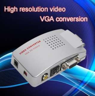 PC VGA to TV AV RCA ADAPTER CONVERTER VIDEO SWITCH BOX  