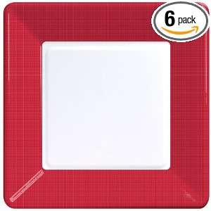 Creative Converting 7 1/8 Square Paper Luncheon Plates, Classic Red 