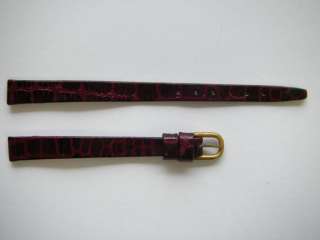 Rodania 70s burgundy croco leather watch band 8 mm  