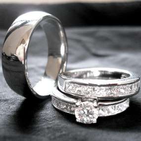   mens & womens TITANIUM and STAINLESS STEEL engagement wedding rings