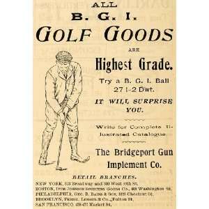  1899 Ad Bridgeport Gun Implement Co. BGI Golf Goods 