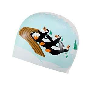    Sporti Holiday Penguins Silicone Swim Cap