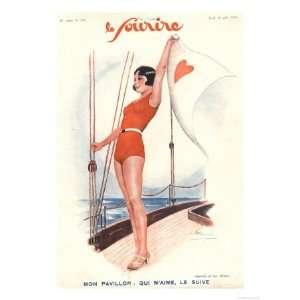  Le Sourire, Sailing Swimwear Magazine, France, 1931 Giclee 