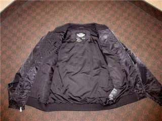 Harley Davidson Bomber Jacket Nylon Reflective Skull EUC Large  