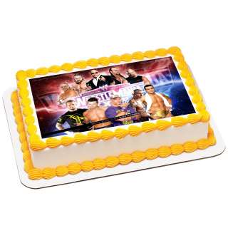 WWE Wrestling Edible Birthday Party Cake Image Topper Decoration 