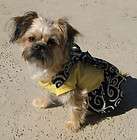 AnnLoren Black & Yellow Swirl Dog Dress Clothing Clothes size S/M 