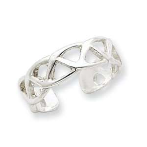  Toe Ring   Sterling Silver Weave Toe Ring Jewelry