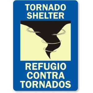  Tornado Shelter (with graphic) (Bilingual) Glow Vinyl Sign 