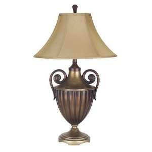  Resin Traditional Table Lamp Antique Brass Walnut