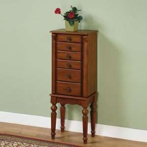   Lightly Distressed Deep Cherry Jewelry Armoire