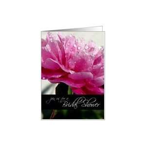  Join us for a Bridal Shower peony with water droplets Card 