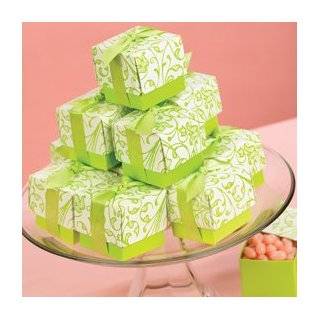  Lime Green and White Wedding Favor Boxes Set of 25 