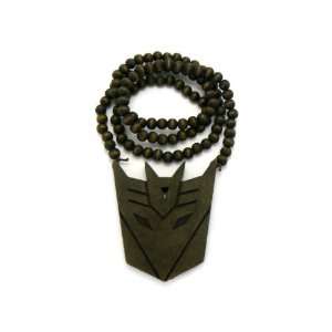  Wooden Decepticon Transformers Pendant With a 36 Inch Necklace Chain 