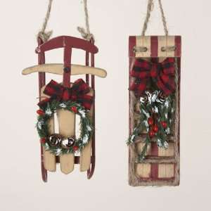  Club Pack of 24 Wooden Sled and Toboggan Christmas 